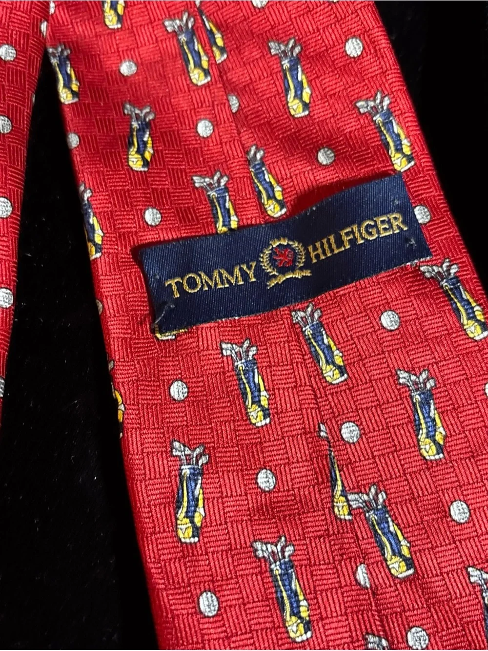 Tommy Hilfiger Golf Theme Men’s Necktie 100% Silk Made In USA
